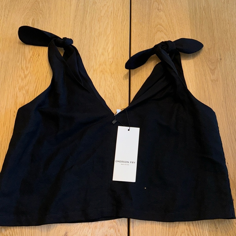 Black tie shoulder Emerson Fry tank. New with tags.